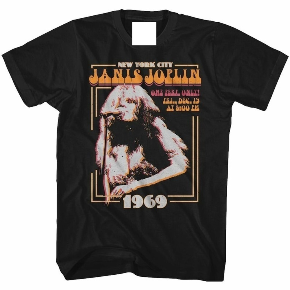 Janis Joplin New York Black Adult T-Shirt